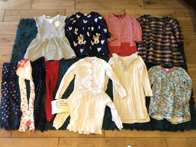 Girls Age 3-4 Years Clothes Bundle Next GAP Disney Minnie Dress Cardigans Tights