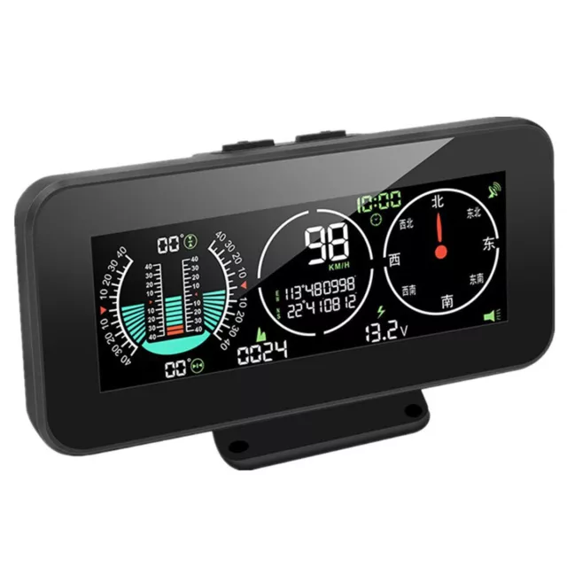 Car Intelligent HUD Inclinometer GPS Speedometer Speed Display Tilt Indicator