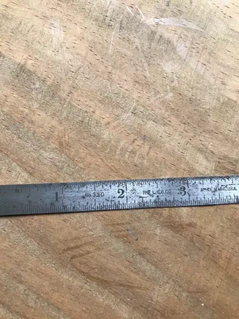 Vintage L.S. Starrett 6" Long No. 320 Steel Rule