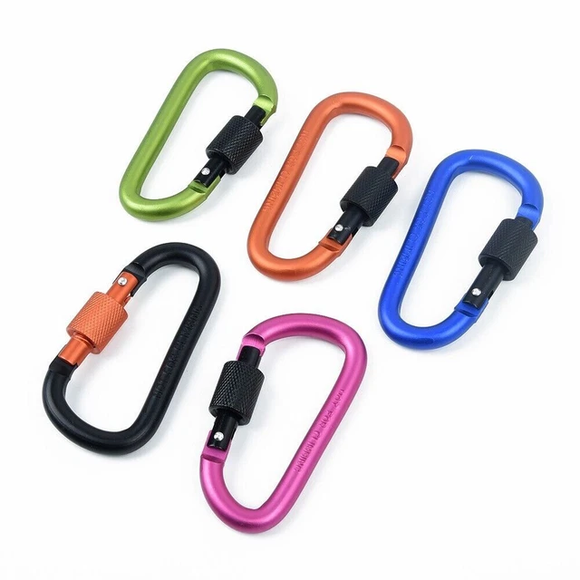 Floatdream Lot De 50 Mousquetons En Aluminium Noir - Porte-clés Légers Et Résistants Pour Sac à Dos, Camping, Randonnée, Vélo, Pêche