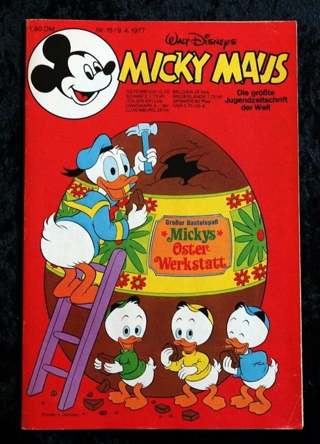 Micky Maus 1977 Heft 15 mit Beilage und Schnipp (Ehapa) TOP Zustand Z1+