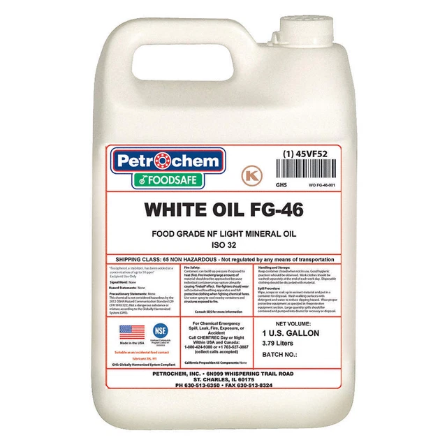 PETROCHEM WO FG-46-001 Mineral Hydraulic Oil,Food Grade,1 gal.