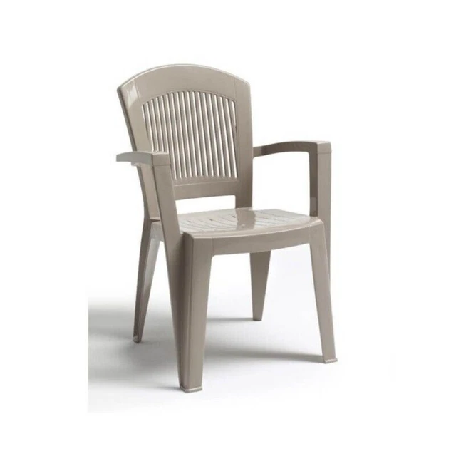 Fauteuil d'extérieur en résine gris tourterelle super élégant Scab