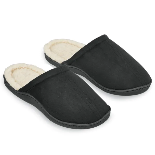 Cozy Faux Microsuede Fleece Lined Slide-On Clog Slippers