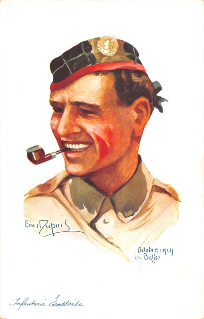 CPA GUERRE / ILLUSTRATOR E.m.DUPUIS NOS POILUS SCOSSAI INFANTRY 1914