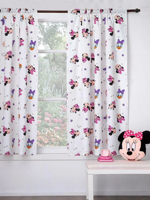 Minnie Mouse Cotton Curtains 65in x 72in Pencil Pleat Kids Disney Daisy Duck