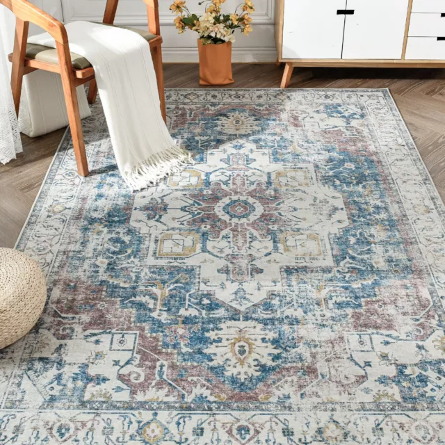 Vintage Floor Carpet Non-Slip  Area Rug for Living Room Carpet