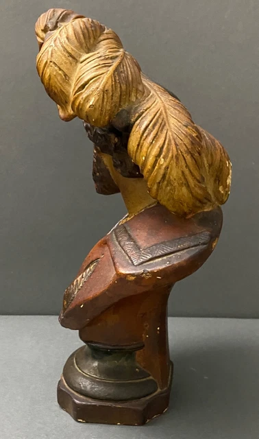 Paire de bustes en plâtre polychrome Fausto et Margherita Acanuti XXe H6198 3