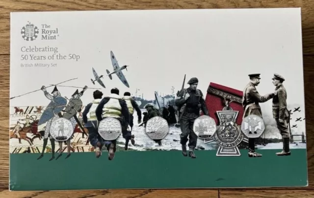 Celebrating 50 Years of the 50p 2019 British Military Silver Proof Set With COA