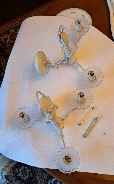 Two Chandelier 3 way Ceiling Lights - Spares or Repairs. Collection Mid -Devon.