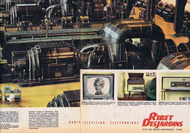 PUBLICITE ADVERTISING 045 1959 RIBET-DESJARDINS radio télévision électronique 2p
