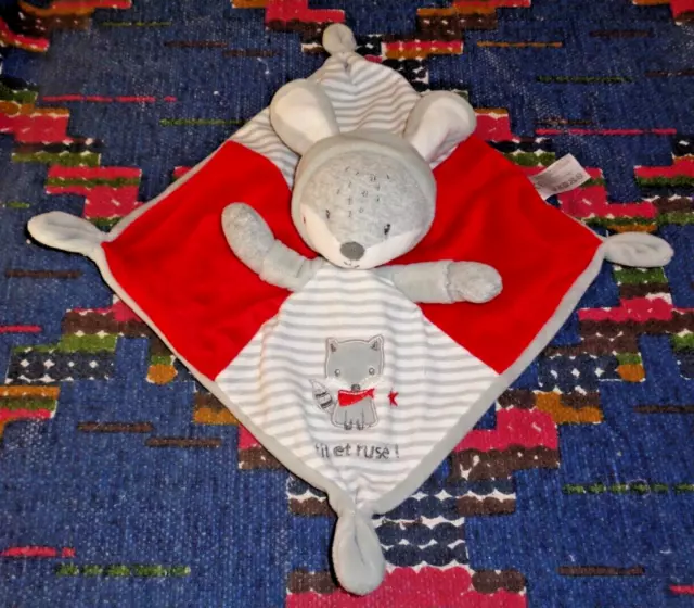 4Pa/ Doudou Plat Simba Renard Deguise En Lapin Gris Rouge Petit Et Ruse Kom Neuf