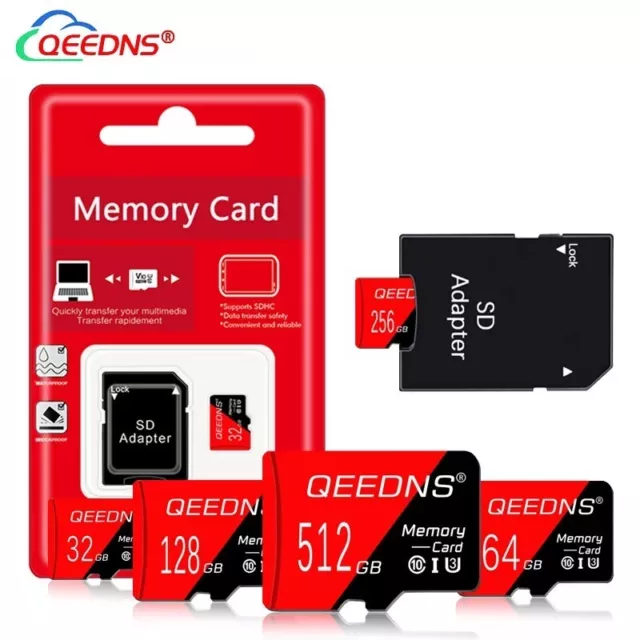 Carte Mémoire Micro SD SDHC mémoire 32/64/128/+ Go 100% Capacité réel Classe 10