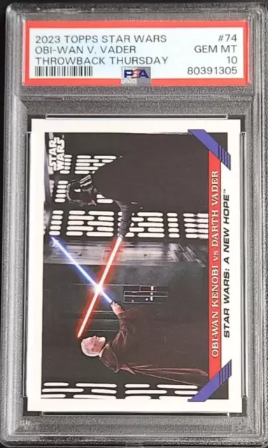 Obi-Wan v Darth Vader 2023 Topps Throwback Thursday Star Wars #74 PSA 10 GEM MT