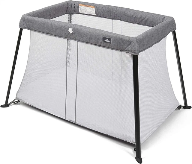 Cuna de viaje BabyLo Liteway con colchón y bolsa de transporte para nacimiento hasta 15 kg, gris