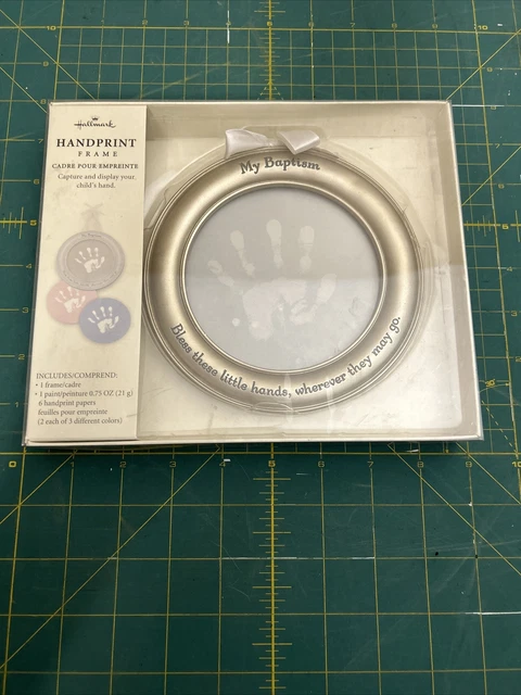NEW Hallmark My Baptism Handprint Frame Bless These Little Hands Baby Print