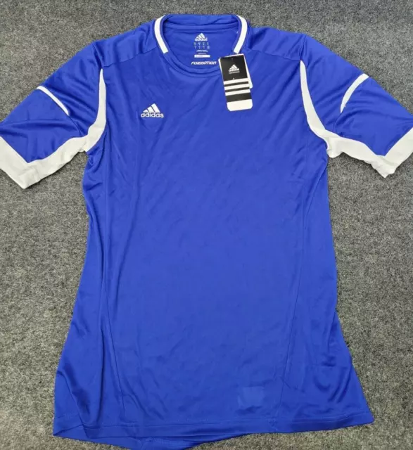 Adidas Shirt Mens Medium Blue White Jersey Soccer Formotion Climacool New H5