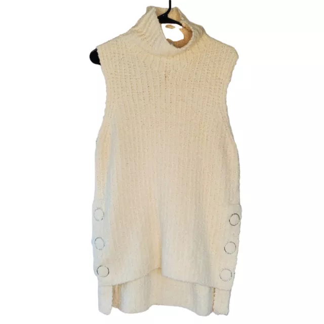 3.1 Phillip Lim boucle knit sleeveless turtleneck sweater wool blend size large