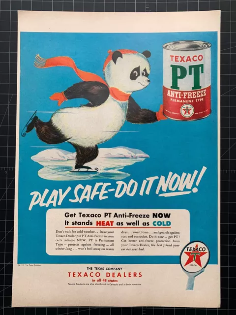 Vintage 1953 Texaco PT Anti-Freeze Print Ad