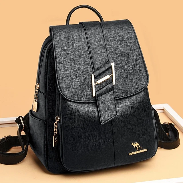Leather Backpack Purse Luxury Bags Multifunction Travel Rucksack School Book Bag