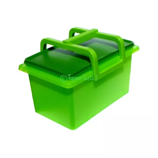Tupperware Keep n Carry or Handy Keeper Rectangle with Handle 5 L Lime Green NEW