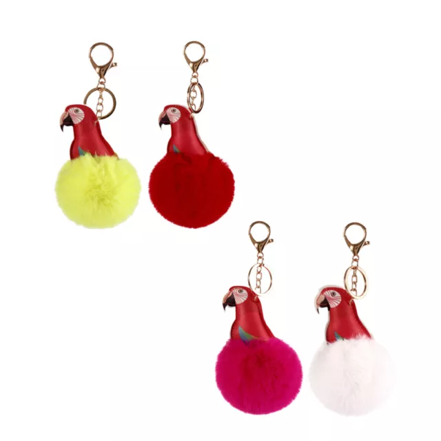 4 Pcs Pom Pom Keychain Party Gift Girls Fur Pendant Keychain