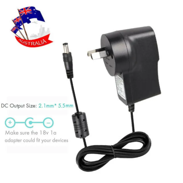 100-240V AC /DC 18V 1A 5.5x2.1mm Power Supply Adapter Wall Charger Cord Cable AU