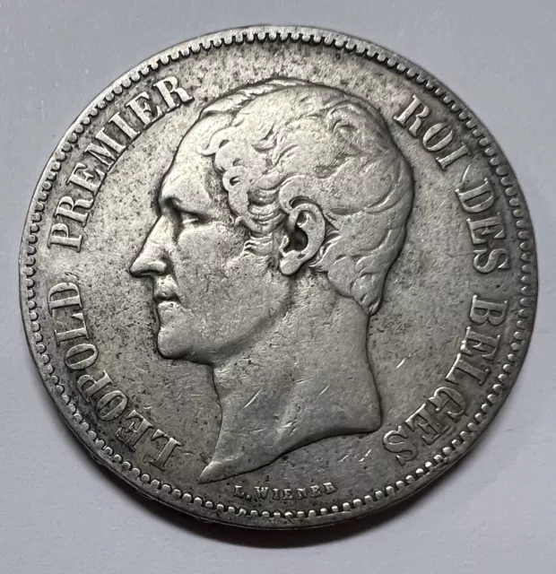 Belgium 1851 Leopold I Silver 5 Francs KM-17