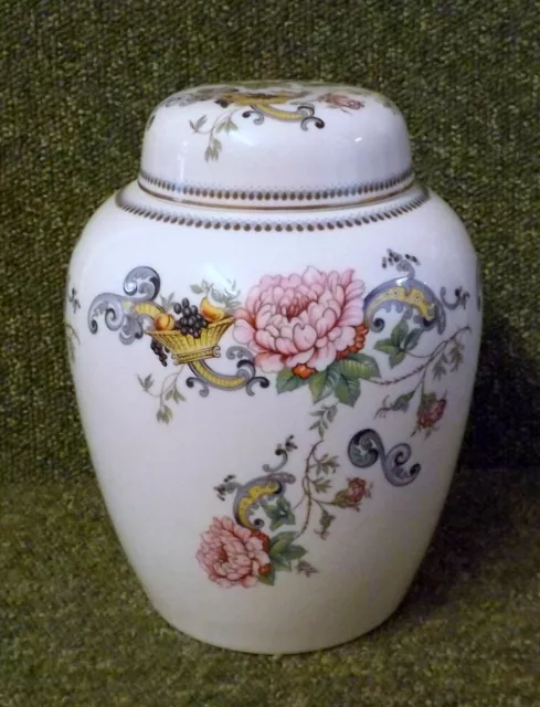 Large Crown Staffordshire "Chelsea Manor" Ginger Jar, 18 cm High, Beautiful