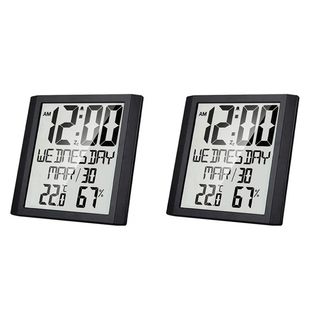 2X Orologio da Parete Digitale con Temperatura e Umidità Aria 8,6 Pollici Grande A S9Q3