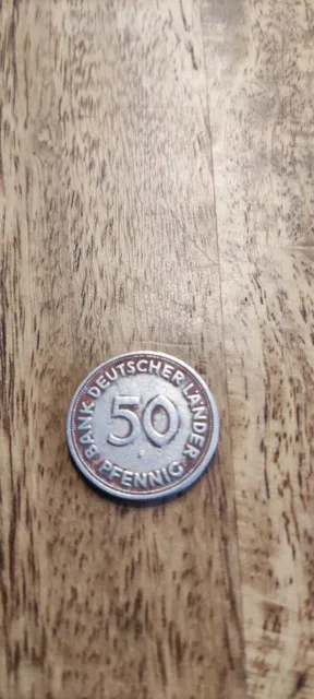 50 Pfennig 1949 F Bank Deutscher Länder