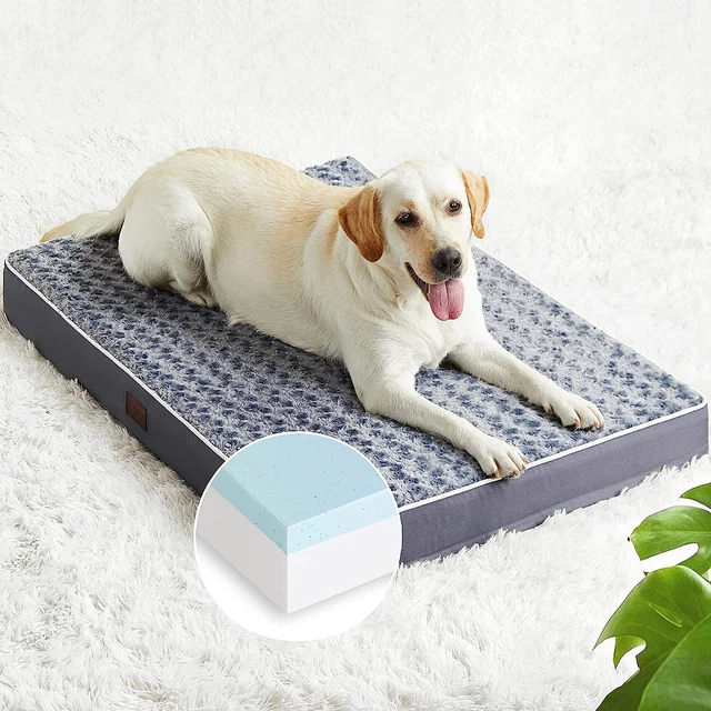 Orthopedic Memory Foam Dog Bed for Large Dogs, Waterproof Dog Crate Bed Washable