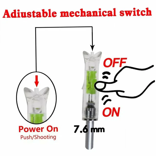 6PCS LED Lighted Nocks for Crossbow With .300/7.62mm Inside Diameter Nocks Arrow 3