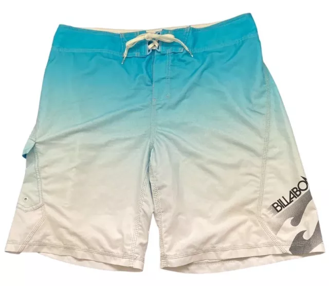 BILLABONG MENS PLATINUM STRETCH QUAD X BOARD SHORTS SIZE 36 white/blue