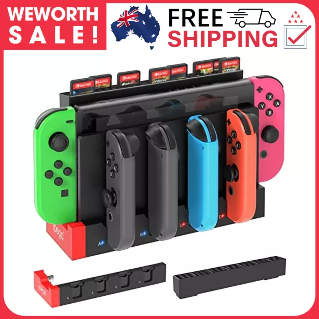 For Nintendo Switch Joy-Con Game Charger Station Charging Dock Stand&Card Holder