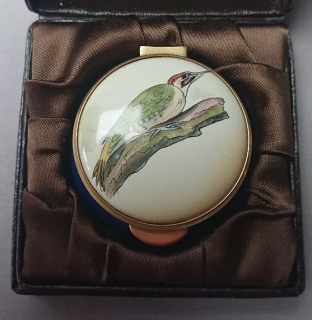 Staffordshire Enamels Country Diary Woodpecker Porcelain Enamel Pill Trinket Box 2