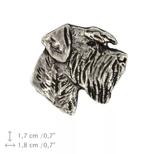 Schnauzer (tête), broche couverte d’argent, qualité supérieure Art Dog FR