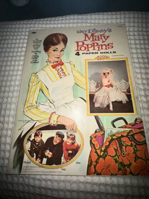 Walt Disneys Mary Poppins (Paper doll cut outs) vintage Authorized Edition!