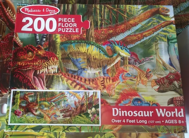 *Missing 1 Piece* Melissa & Doug 200 pc 4' Floor Jigsaw Puzzle - Dinosaur World