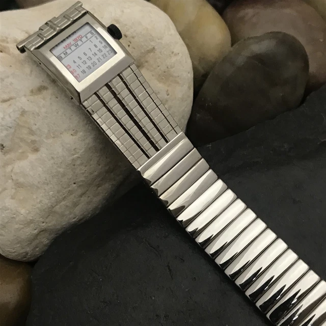 19mm Stainless Steel 1969 1970 Calendar JB Champion 1960s nos Vintage Watch Band