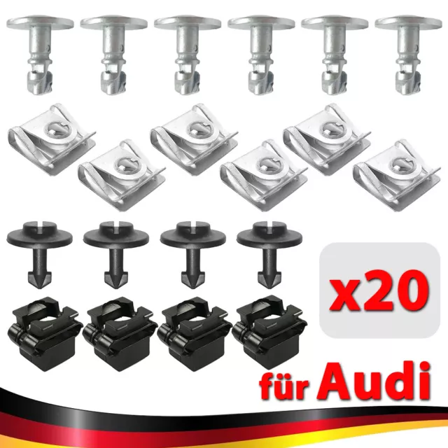 20 Stück Unterfahrschutz Einbausatz Unterboden Repair Kit für Audi A3 A4 A6 TT D