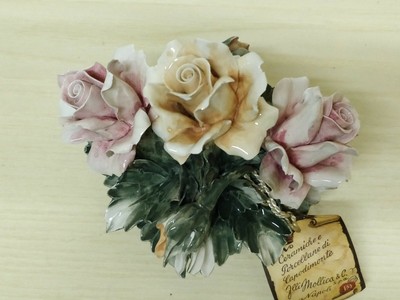 Ottimo stato Cestino di fiori in ceramica di CAPODIMONTE anni '60 
