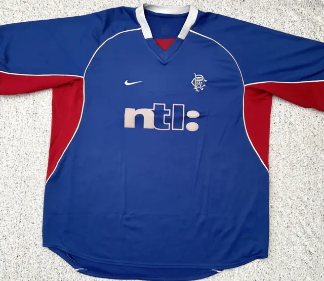 Authentic Vintage Rangers 2001-03 Home  Football Shirt 2Xl Adult Nike (Good)