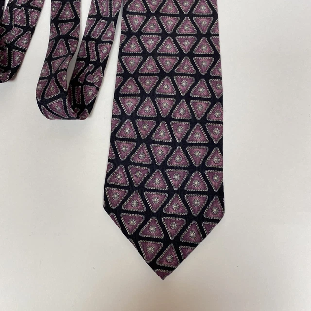 VALENTINO Neck Tie Men's 100% Silk ITALY Designer Handmade Vintage XL Tall.  A44