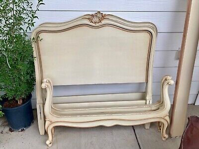 Pair Vtg 1958 Drexel Touraine French Country Wood Twin Beds