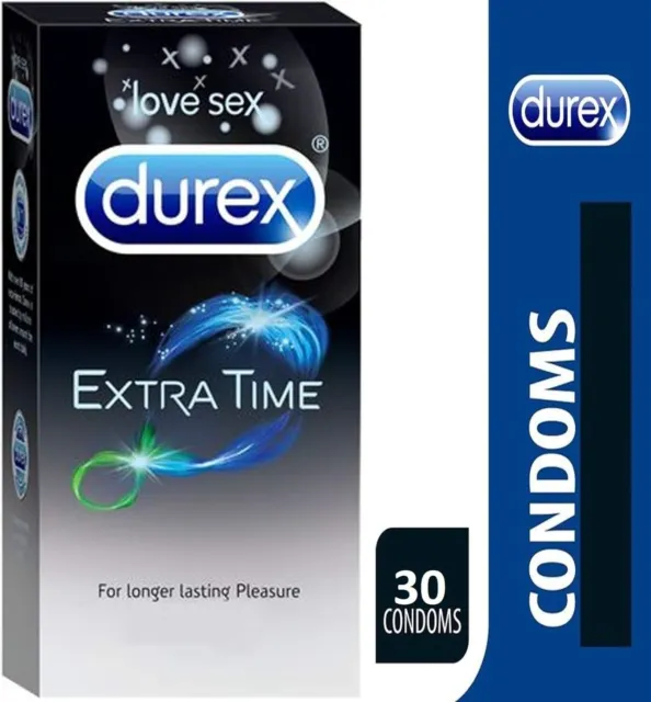 3 pack of 30Durex Extended Pleasure Extra Time Intense Sex Delay Condoms Longer
