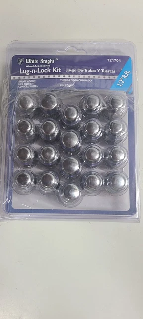 White Knight Wheel Nut 20 Piece 721704  CHROME  1/2 RH 3/4 ACORN