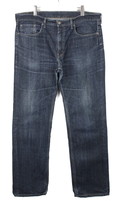 Levi's 559 Jeans Uomo W38/L36 Relaxed Dritto Per Baffi Sbiadito Zip Scuro