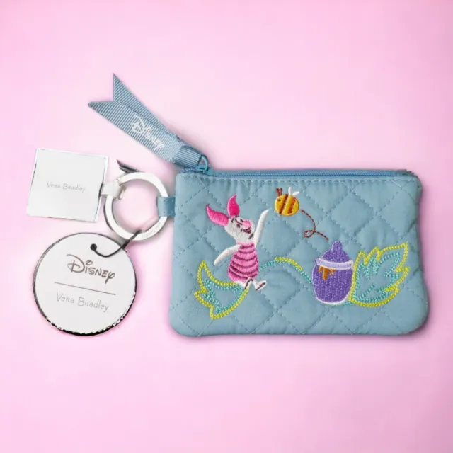 Vera Bradley Disney Winnie The Pooh Piglet Zip ID Case Wallet Coin Purse 5"x3"