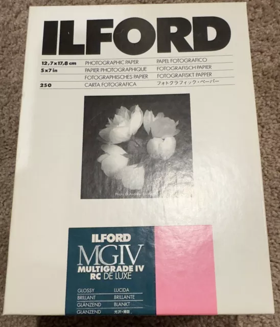 Ilford Multigrade IV RC DeLuxe Paper (Glossy, 5 X 7", 250 Sheets) NEW Darkroom